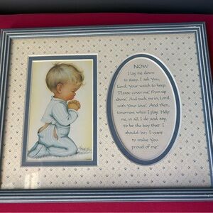 Bedtime Wall Hanging Now I Lay Me Down To Sleep with Young Boy